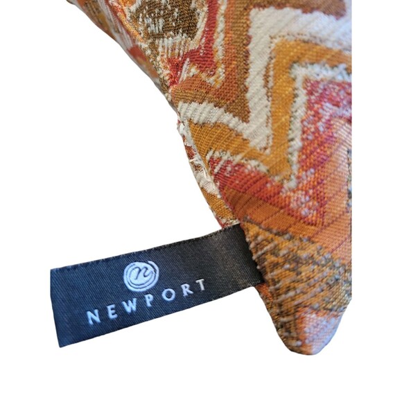 Newport Square FALL Throw/Decorative Pillow Beige Mustard Orange Olive Cranberry - Picture 4 of 4